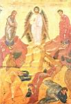 Transfiguration - Attribuee au moine Theophanes Balthas de Crete - Detrempe sur bois - Mont Athos - Monastere de la Grande Lavra Catholicon [vers 1535]